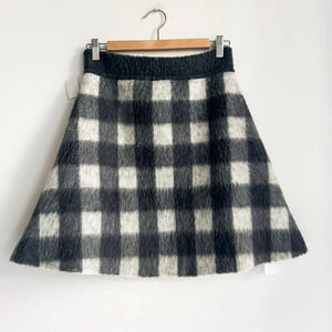 Balenciaga Grey Plaid Knit Mini Wool Mohair Blend Skirt 38/S